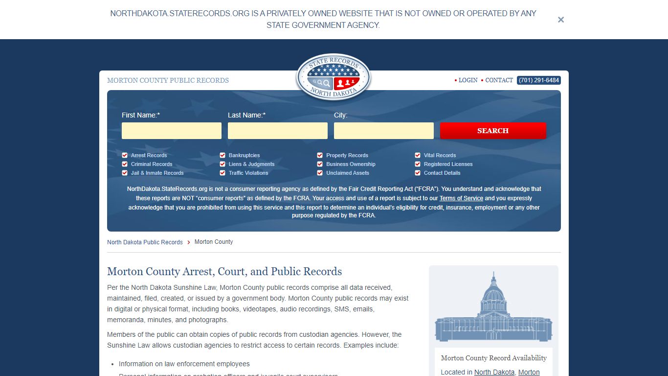Morton County Arrest, Court, and Public Records | StateRecords.org